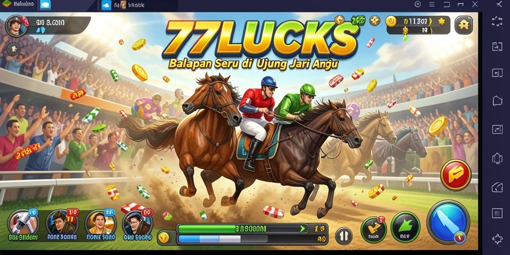 Gambar menampilkan aksi balap yang mendebarkan di 77LUCKS.