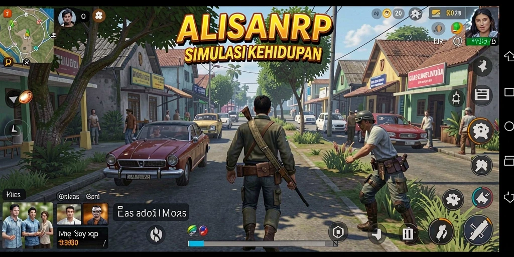 Tampilan gameplay yang seru di ALISANRP, menunjukkan interaksi antar pemain.