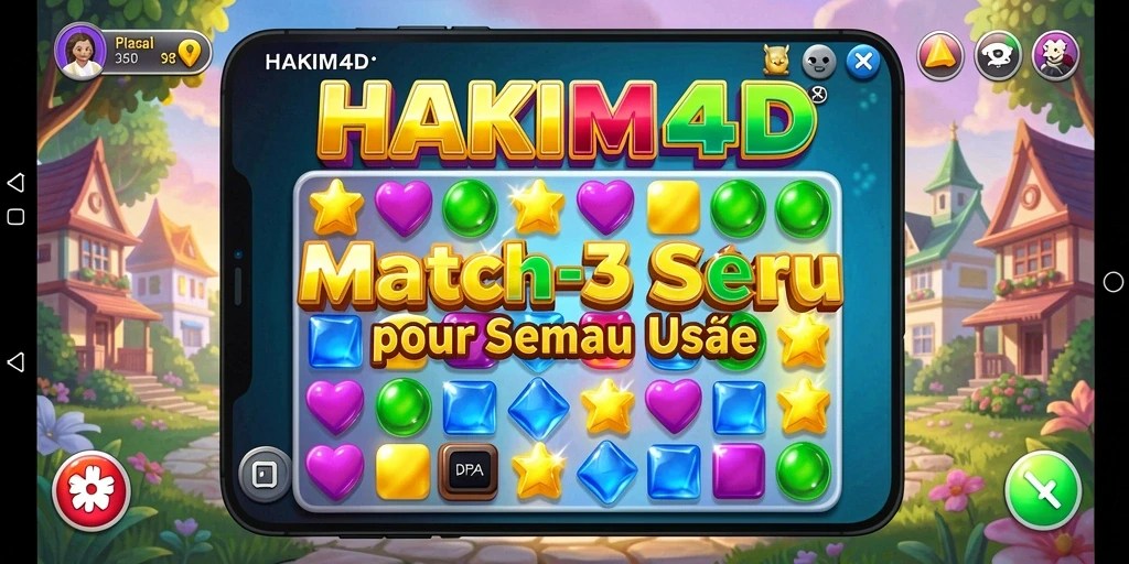 Screenshot gameplay HAKIM4D menunjukkan keseruan mencocokkan objek.
