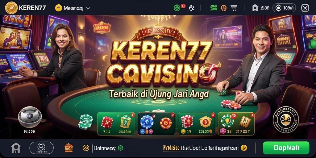 Tampilan utama KEREN77 dengan dealer langsung dan pengalaman permainan kasino yang nyata.