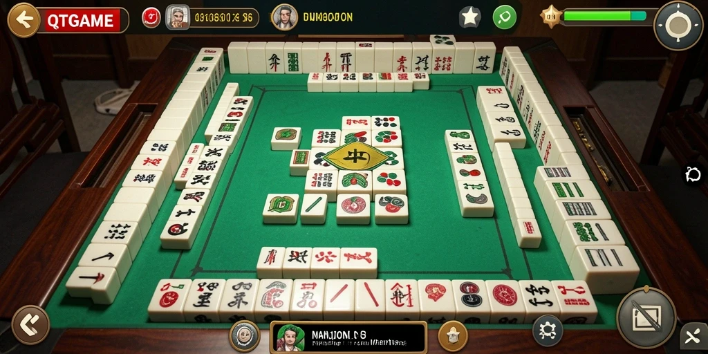 Screenshoot QTGAME menampilkan aksi seru permainan Mahjong.
