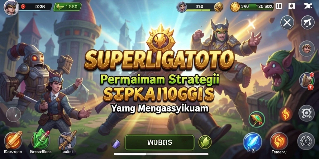 Tampilan gameplay SUPERLIGATOTO dengan elemen strategi yang menarik.