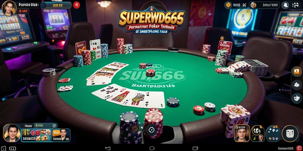 Tampilan gameplay poker yang seru dan interaktif di SUPERWD666.